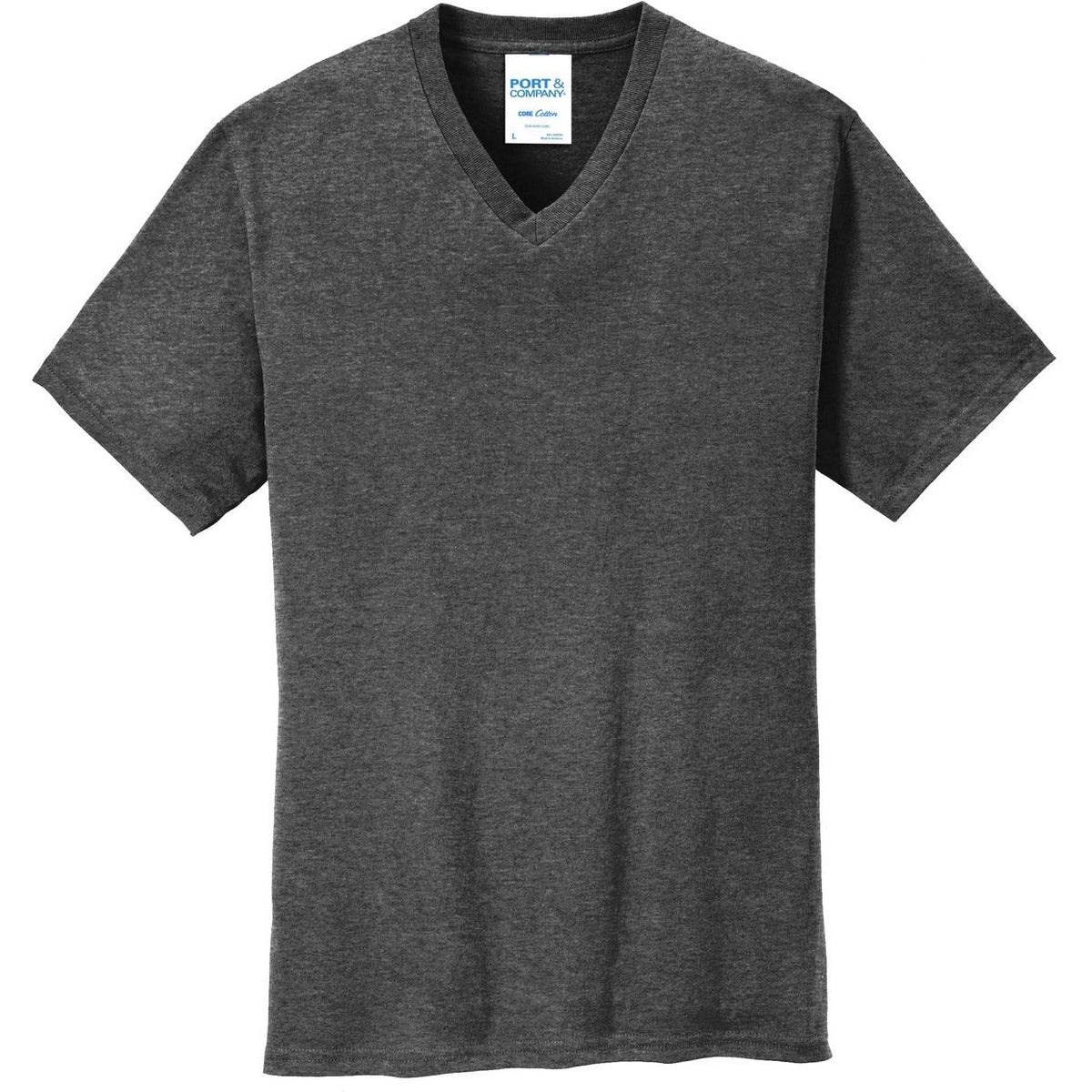 no-logo Port & Company Core Cotton V-Neck Tee