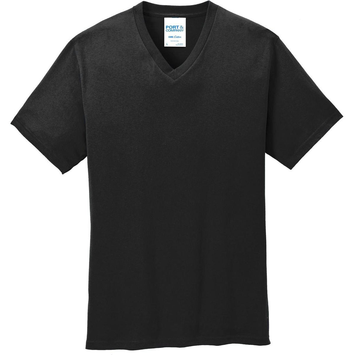 no-logo Port & Company Core Cotton V-Neck Tee