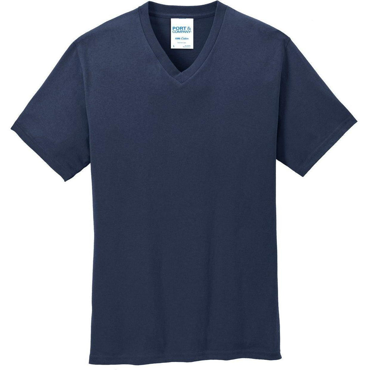 no-logo Port & Company Core Cotton V-Neck Tee