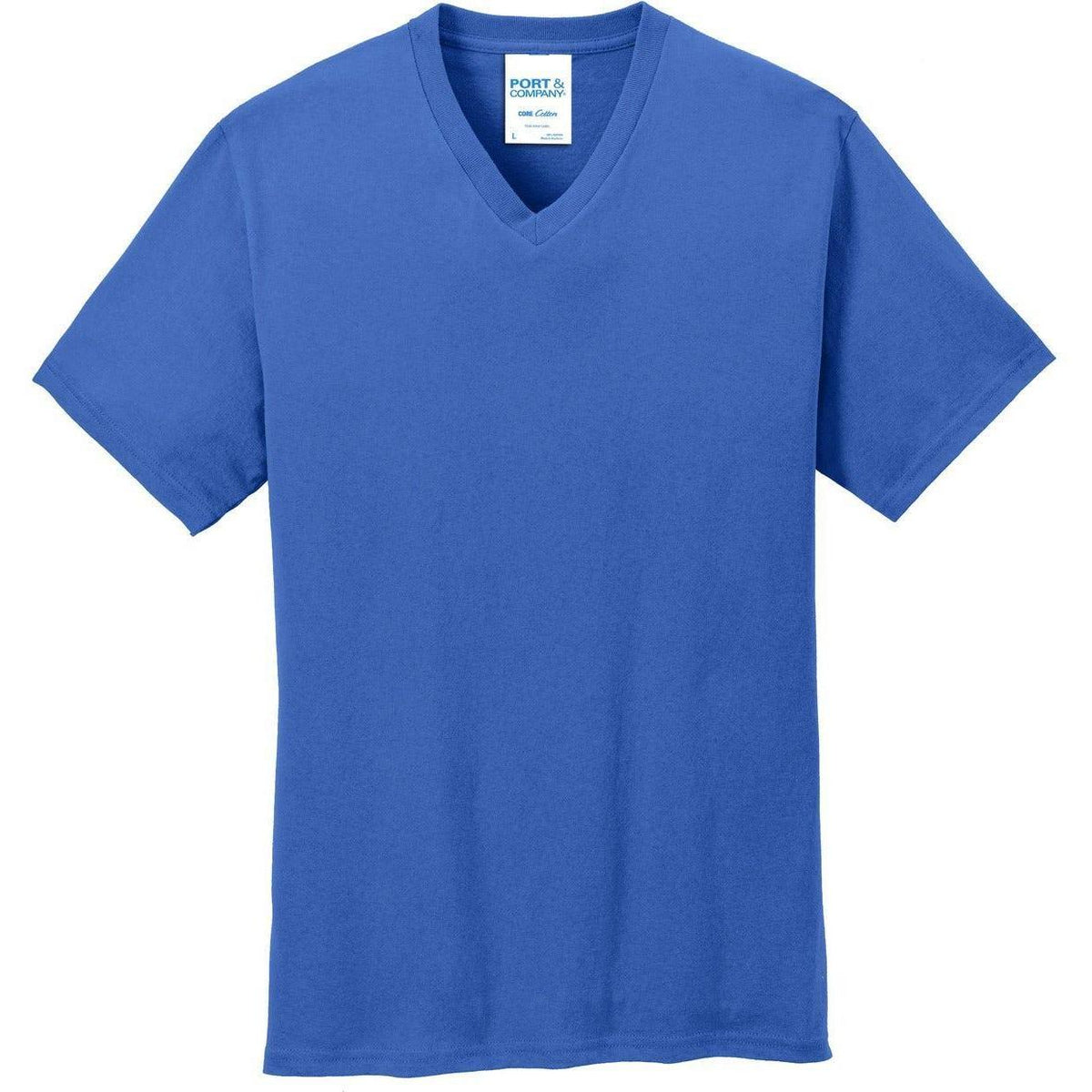 no-logo Port & Company Core Cotton V-Neck Tee