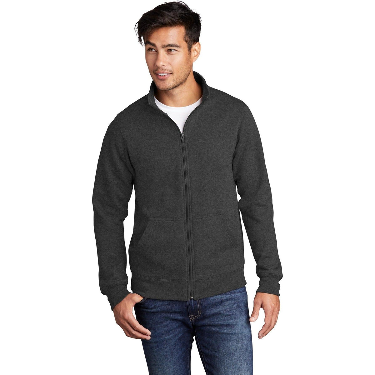 no-logo Port & Company Core Fleece Cadet Full-Zip Sweatshirt-Regular-Port & Company-Thread Logic