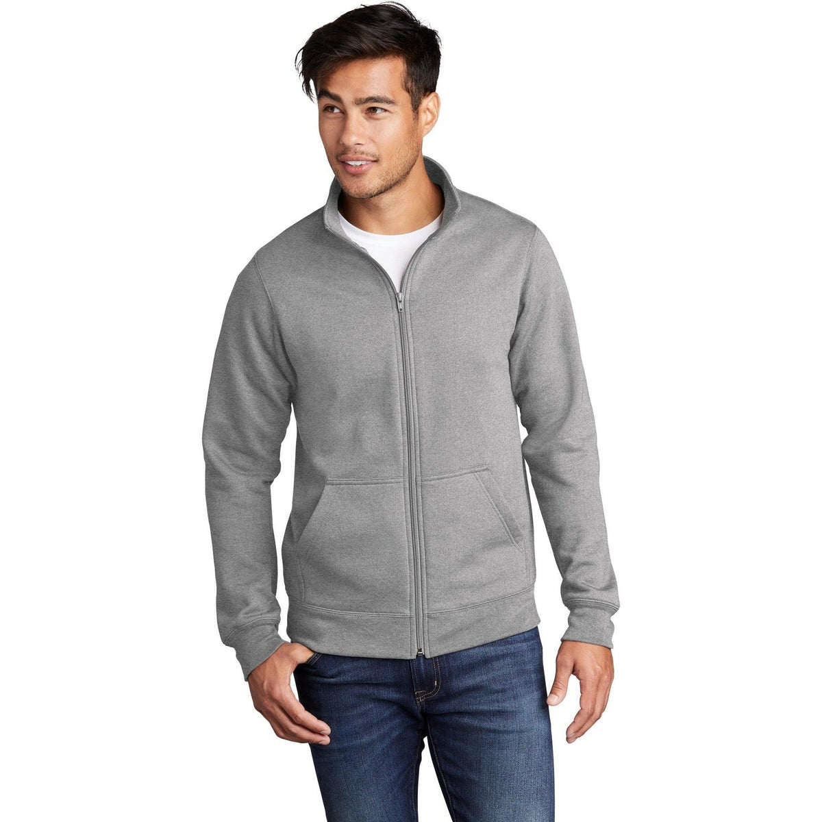 no-logo Port & Company Core Fleece Cadet Full-Zip Sweatshirt-Regular-Port & Company-Thread Logic