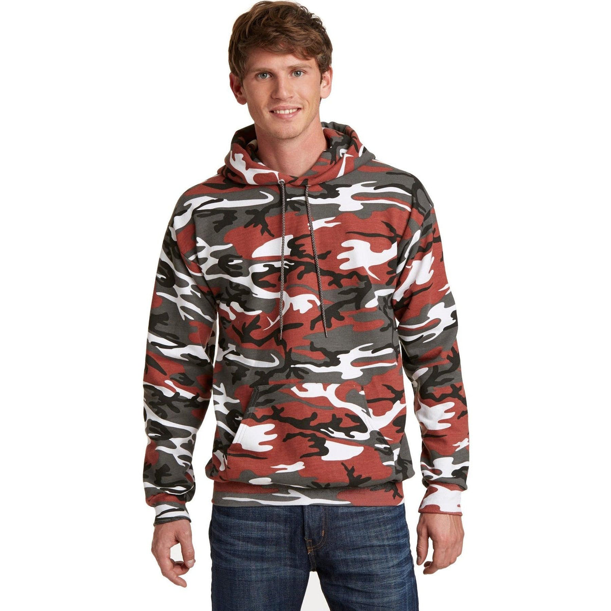 no-logo Port & Company Core Fleece Camo Pullover Hooded Sweatshirt-Hoodies-Port & Company-Thread Logic