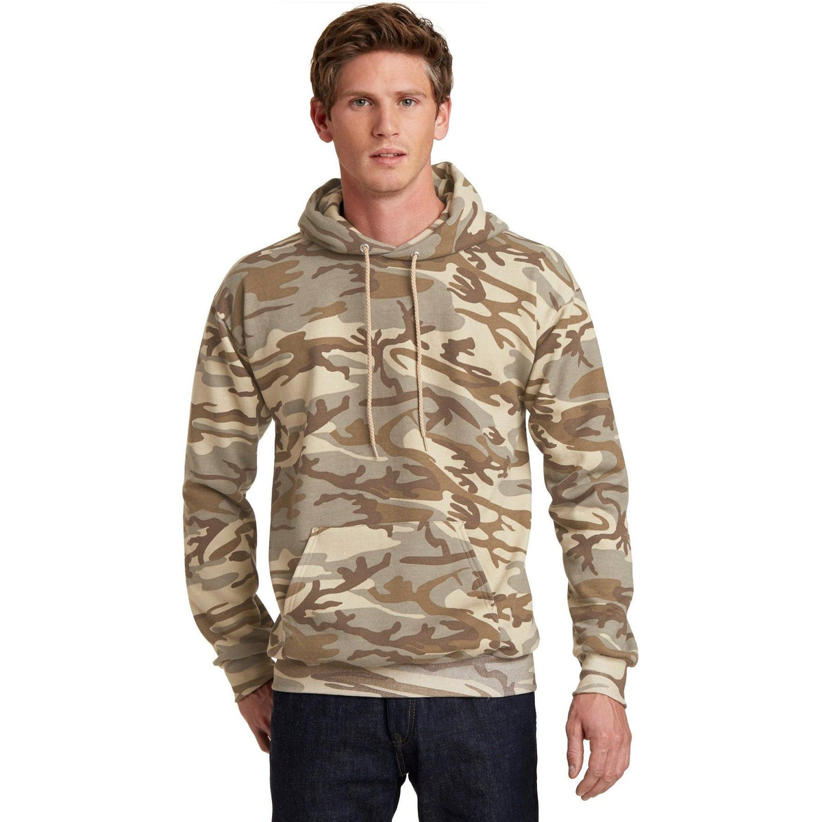 no-logo Port & Company Core Fleece Camo Pullover Hooded Sweatshirt-Hoodies-Port & Company-Thread Logic