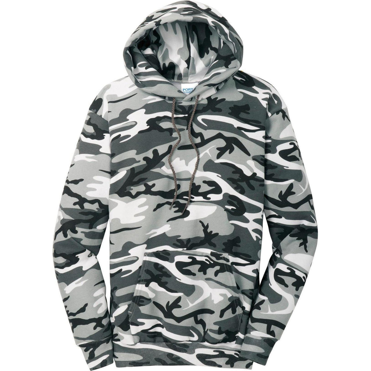 logo-left Port & Company Core Fleece Camo Pullover Hooded Sweatshirt-Hoodies-Port & Company-Winter Camo-S-Thread Logic
