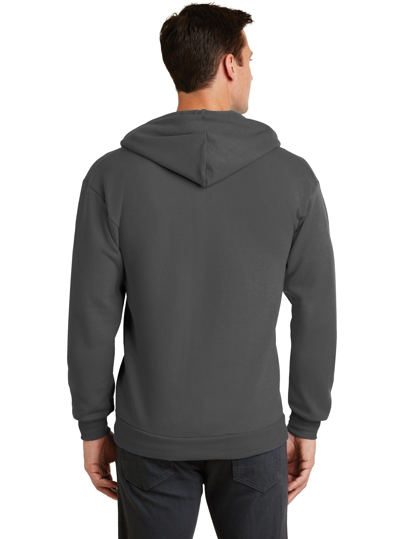 no-logo Port & Company Core Fleece Full-Zip Hooded Sweatshirt-Regular-Port & Company-Thread Logic