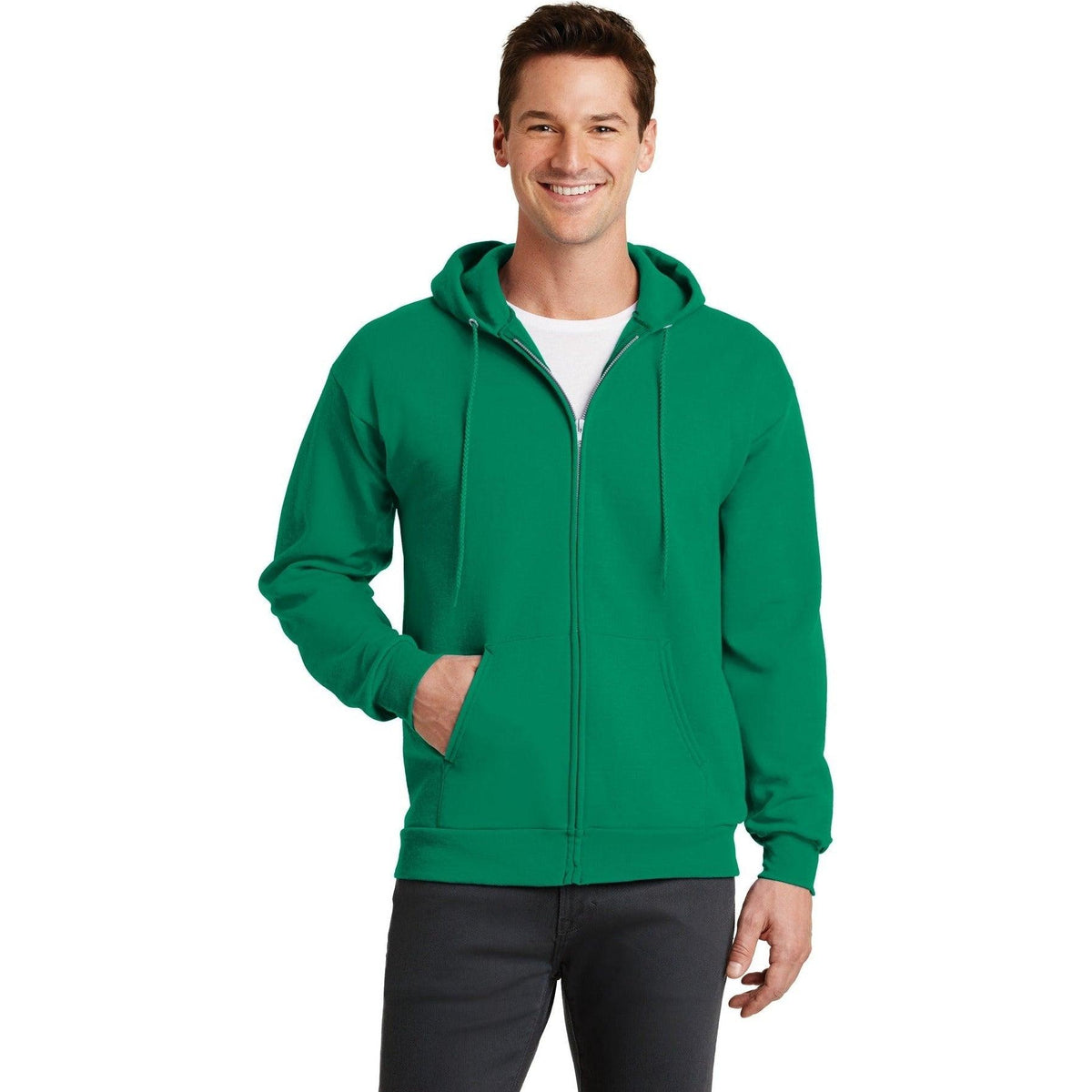 no-logo Port & Company Core Fleece Full-Zip Hooded Sweatshirt-Regular-Port & Company-Thread Logic