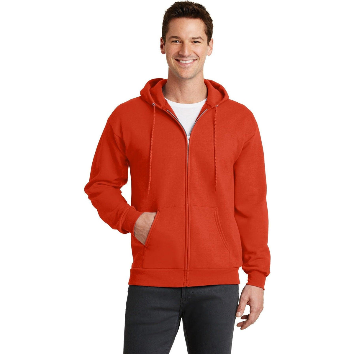 no-logo Port & Company Core Fleece Full-Zip Hooded Sweatshirt-Regular-Port & Company-Thread Logic