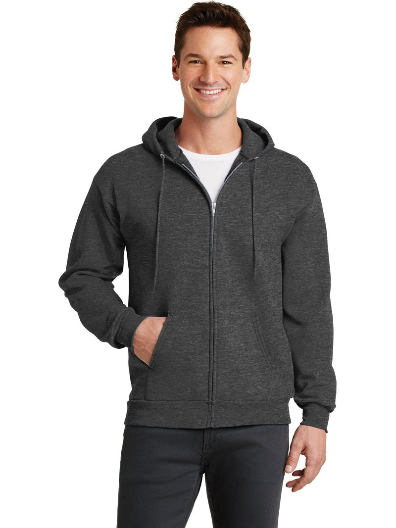 no-logo Port & Company Core Fleece Full-Zip Hooded Sweatshirt-Regular-Port & Company-Thread Logic