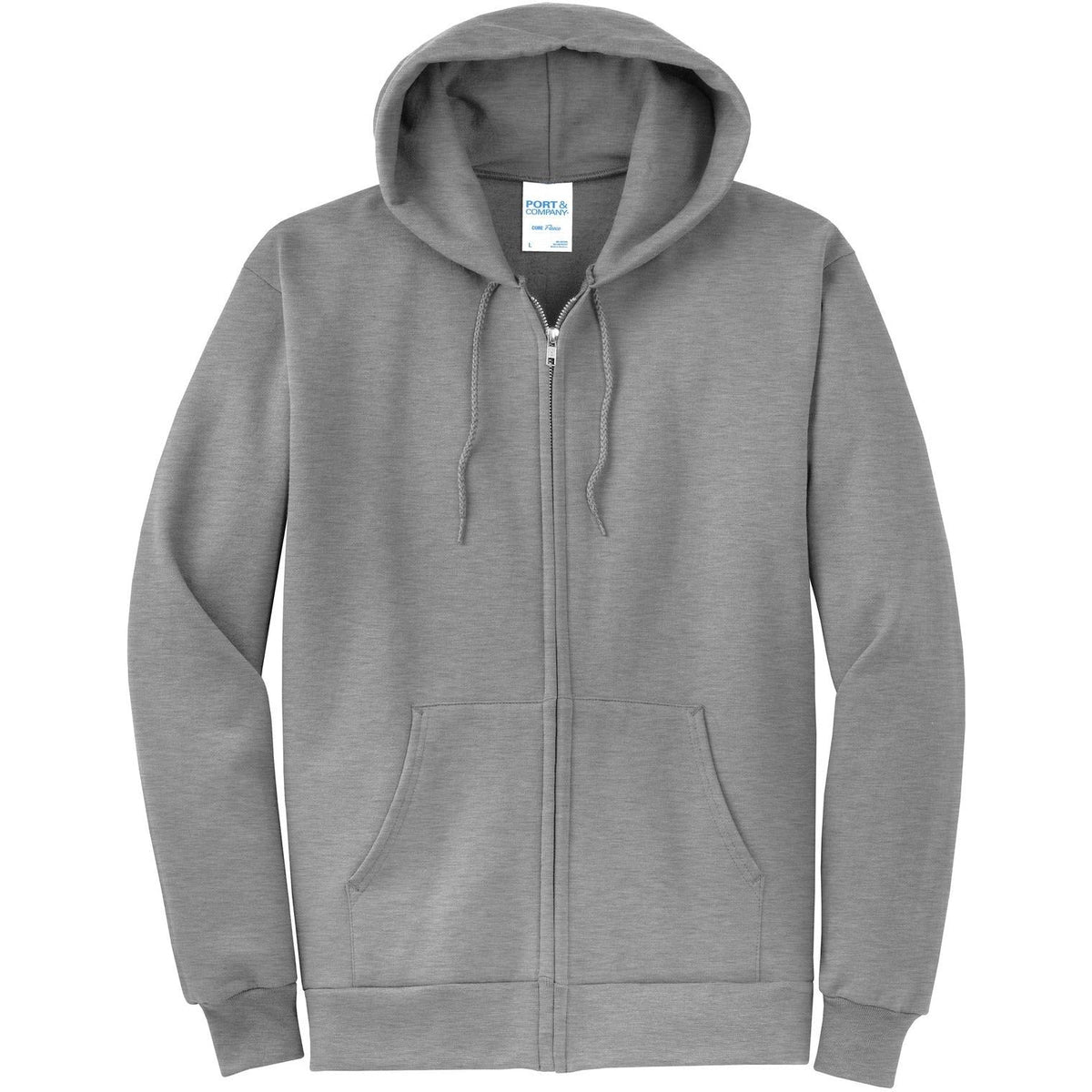 no-logo Port & Company Core Fleece Full-Zip Hooded Sweatshirt