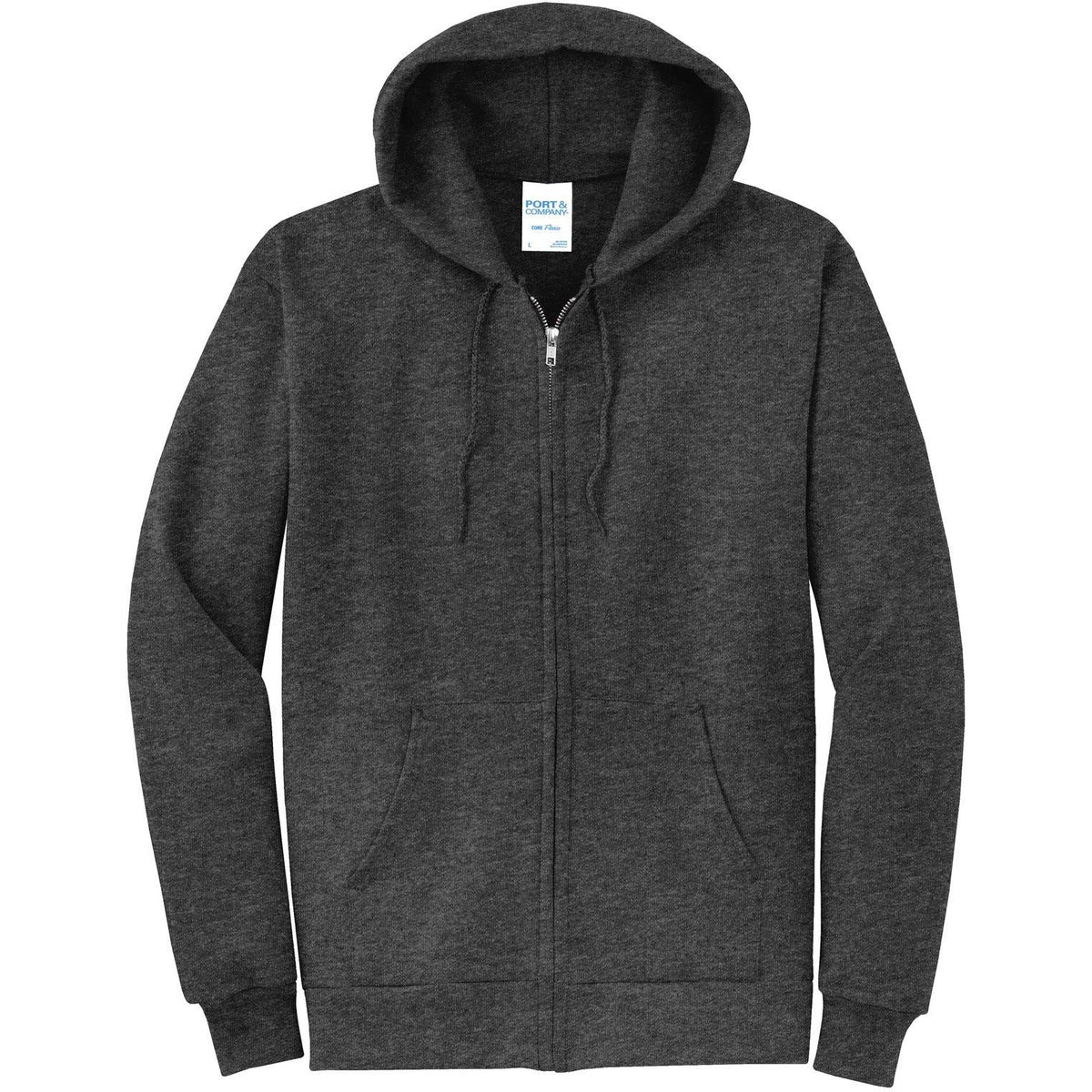 no-logo Port & Company Core Fleece Full-Zip Hooded Sweatshirt