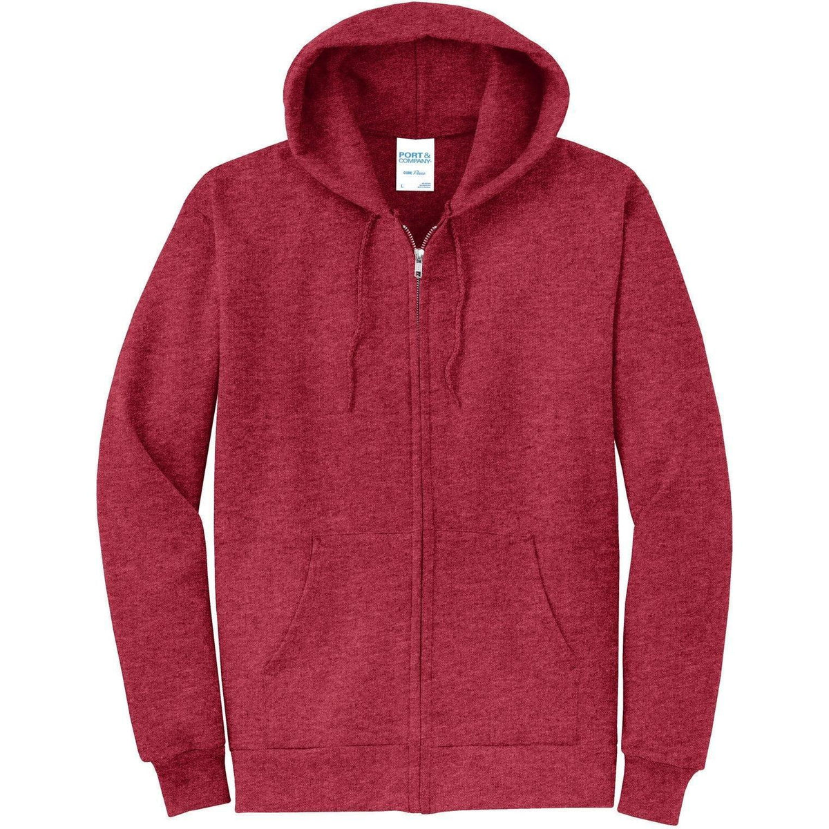 no-logo Port & Company Core Fleece Full-Zip Hooded Sweatshirt