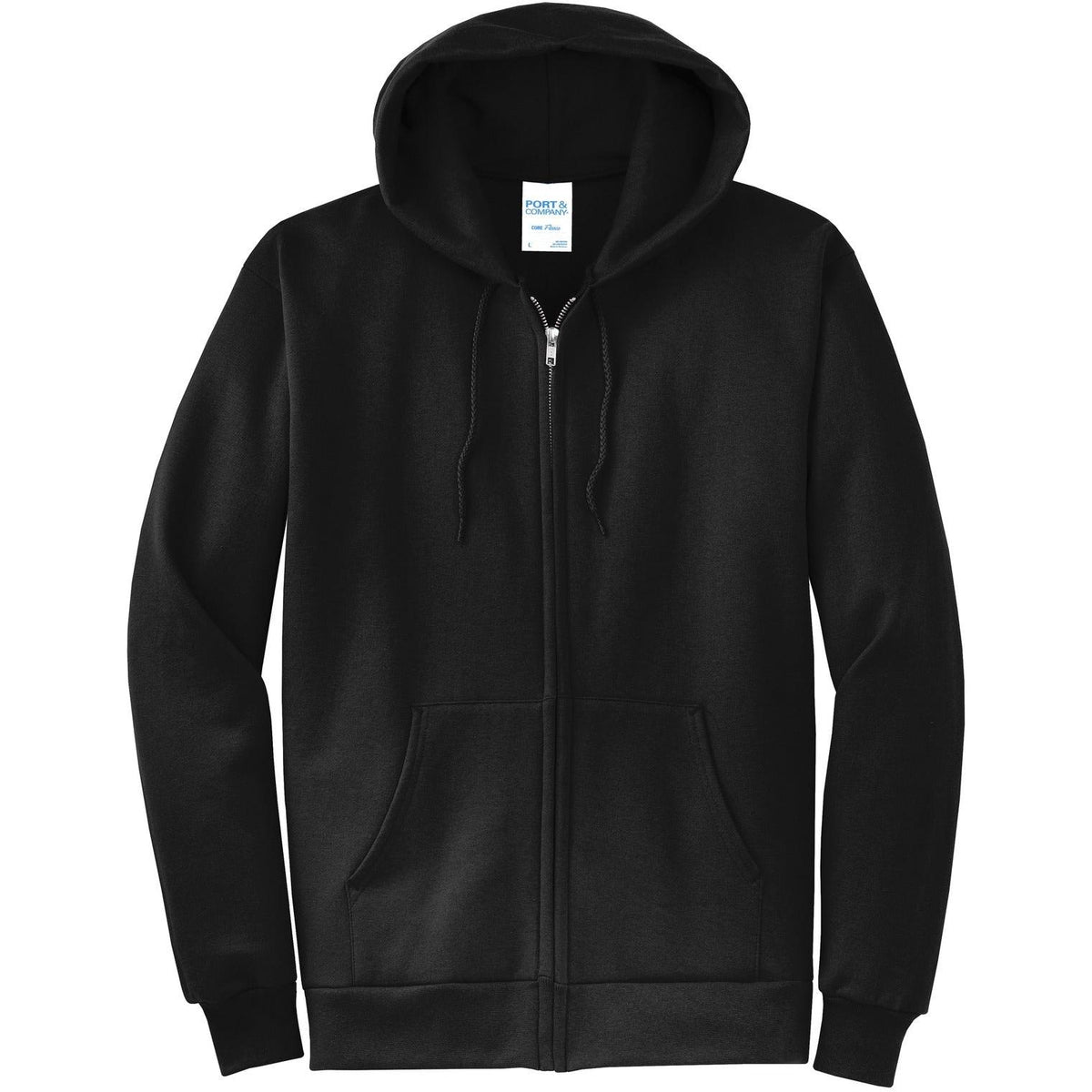 no-logo Port & Company Core Fleece Full-Zip Hooded Sweatshirt