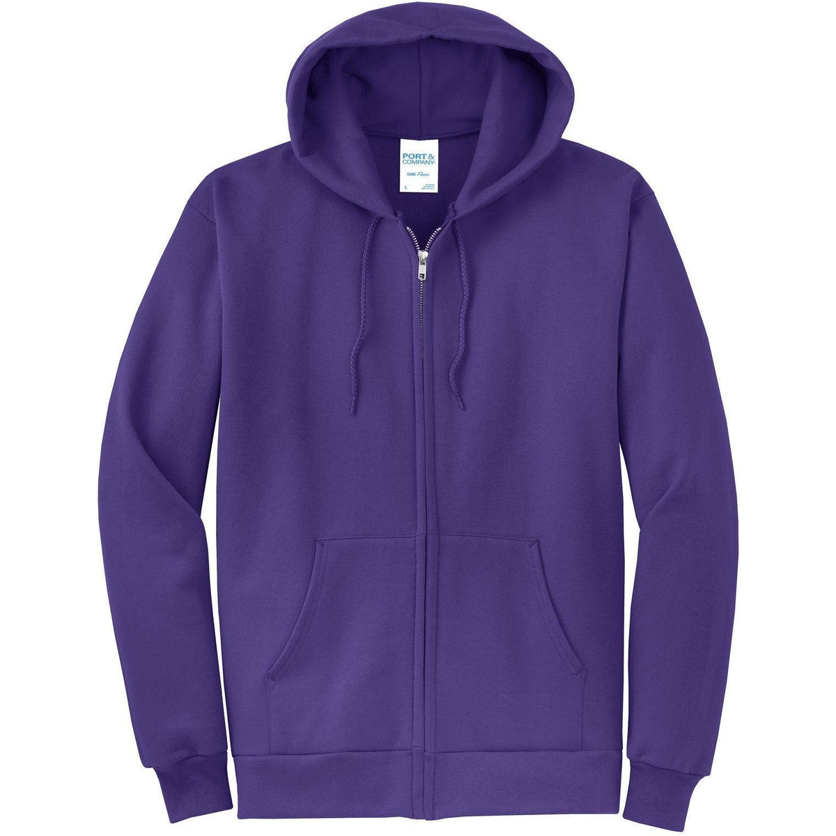 no-logo Port & Company Core Fleece Full-Zip Hooded Sweatshirt