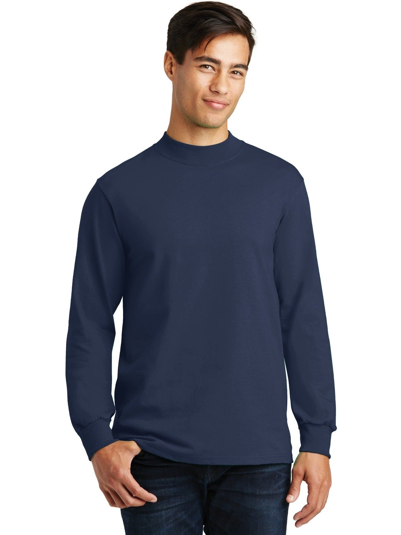 no-logo Port & Company Essential Mock Turtleneck-Regular-Port & Company-Thread Logic