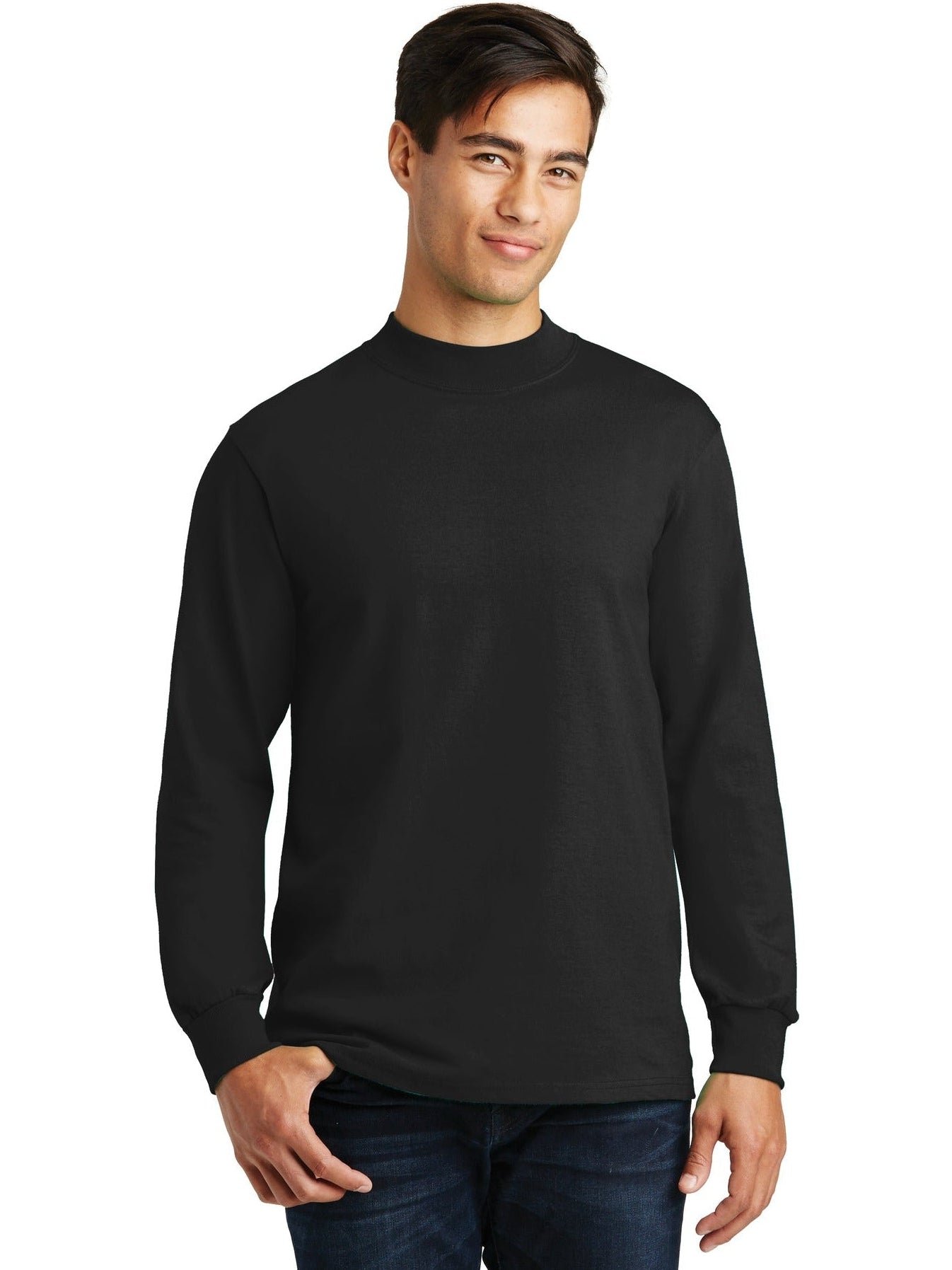 no-logo Port & Company Essential Mock Turtleneck-Regular-Port & Company-Thread Logic
