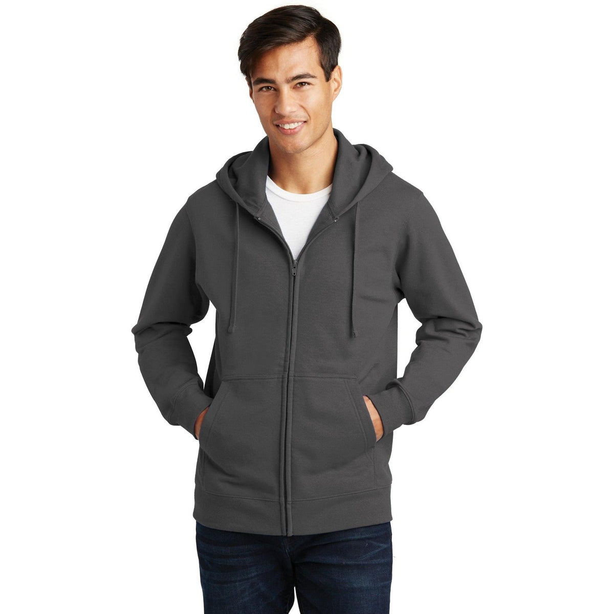 no-logo Port & Company Fan Favorite Fleece Full-Zip Hooded Sweatshirt-Regular-Port & Company-Thread Logic