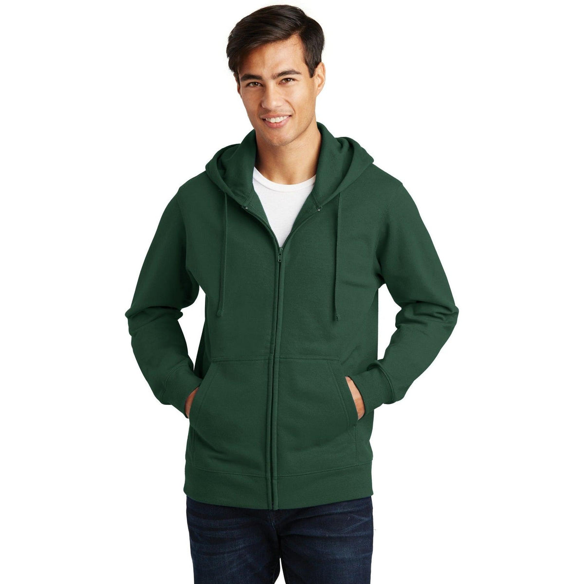no-logo Port & Company Fan Favorite Fleece Full-Zip Hooded Sweatshirt-Regular-Port & Company-Thread Logic