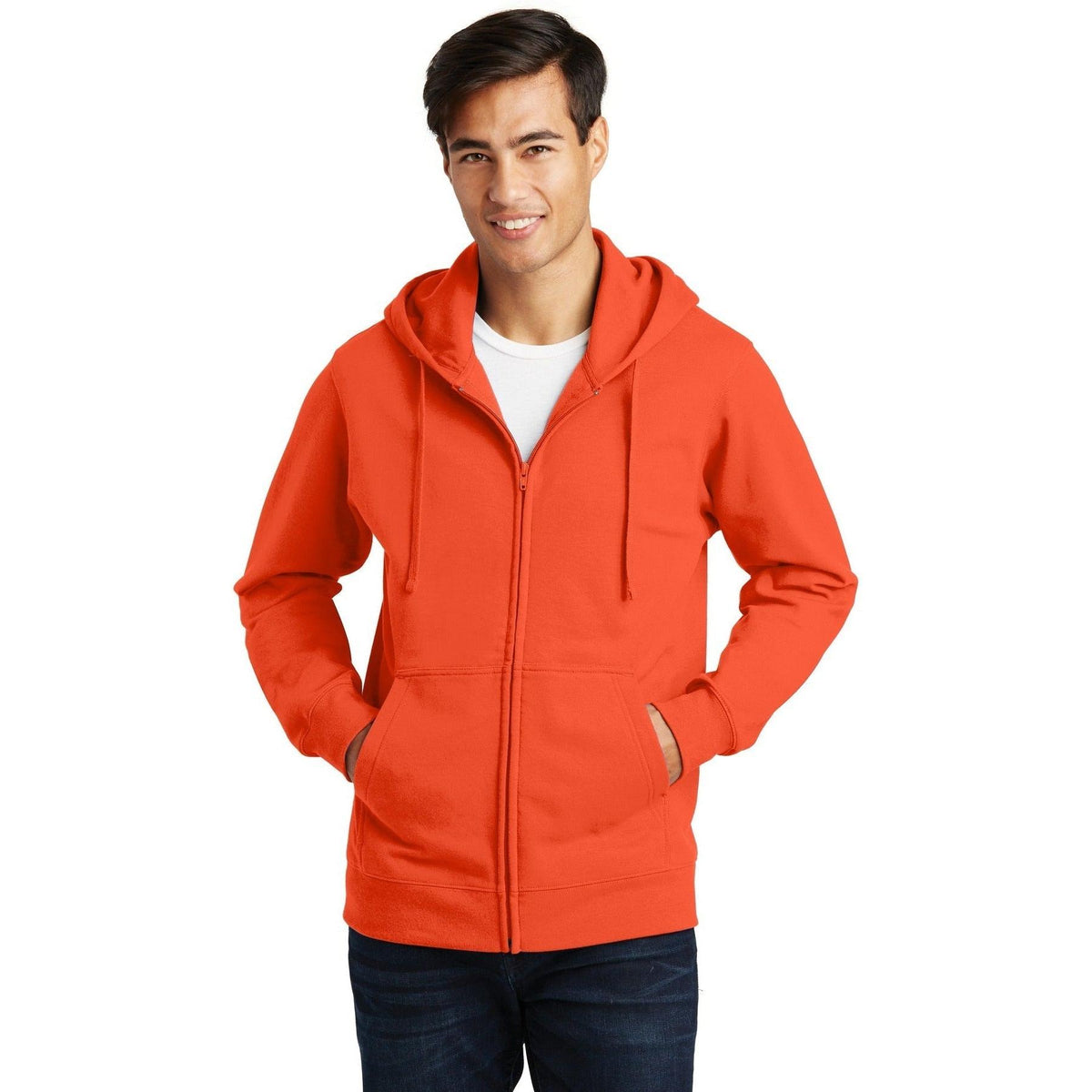 no-logo Port & Company Fan Favorite Fleece Full-Zip Hooded Sweatshirt-Regular-Port & Company-Thread Logic
