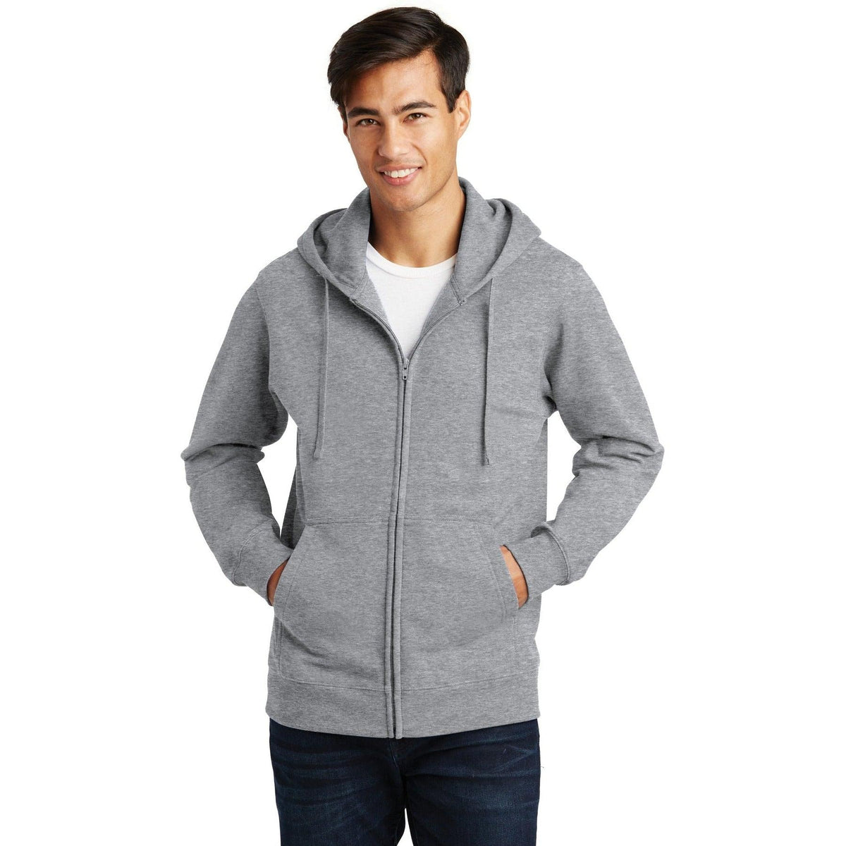 no-logo Port & Company Fan Favorite Fleece Full-Zip Hooded Sweatshirt-Regular-Port & Company-Thread Logic