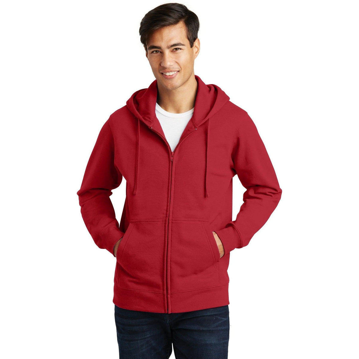 no-logo Port & Company Fan Favorite Fleece Full-Zip Hooded Sweatshirt-Regular-Port & Company-Thread Logic