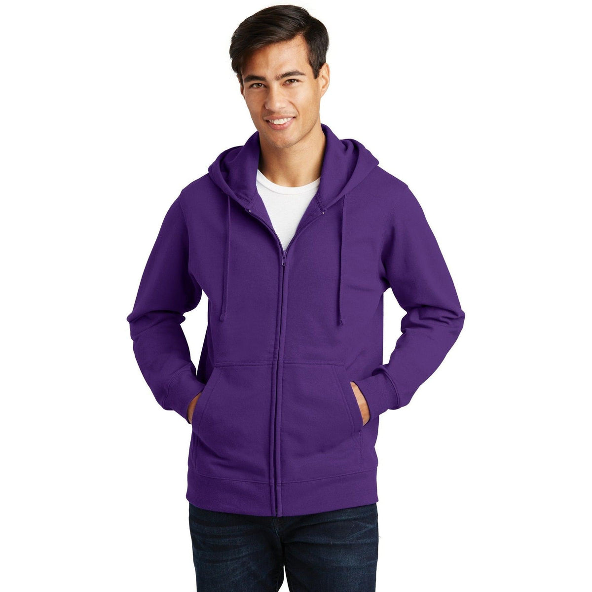 no-logo Port & Company Fan Favorite Fleece Full-Zip Hooded Sweatshirt-Regular-Port & Company-Thread Logic