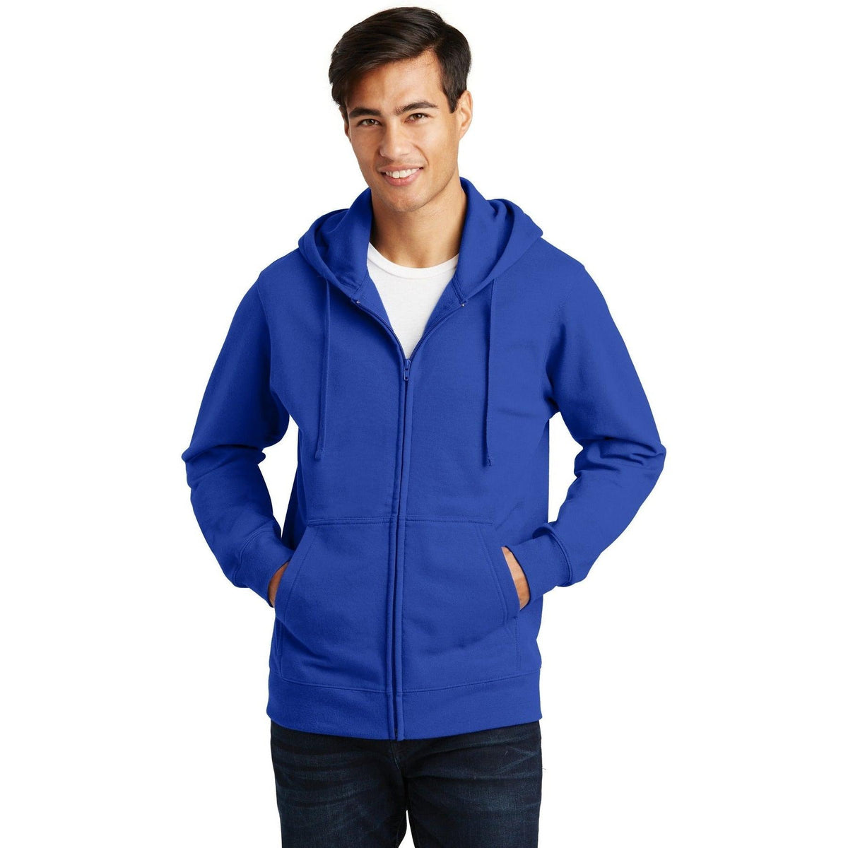 no-logo Port & Company Fan Favorite Fleece Full-Zip Hooded Sweatshirt-Regular-Port & Company-Thread Logic