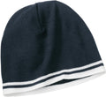 no-logo Port & Company Fine Knit Skull Cap with Stripes-Regular-Port & Company-Navy/White-OSFA-Thread Logic 