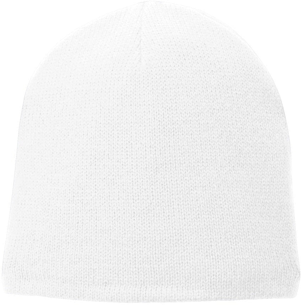 Port & Company Fleece-Lined Beanie Cap-Regular-Port & Company-White-OSFA-Thread Logic 