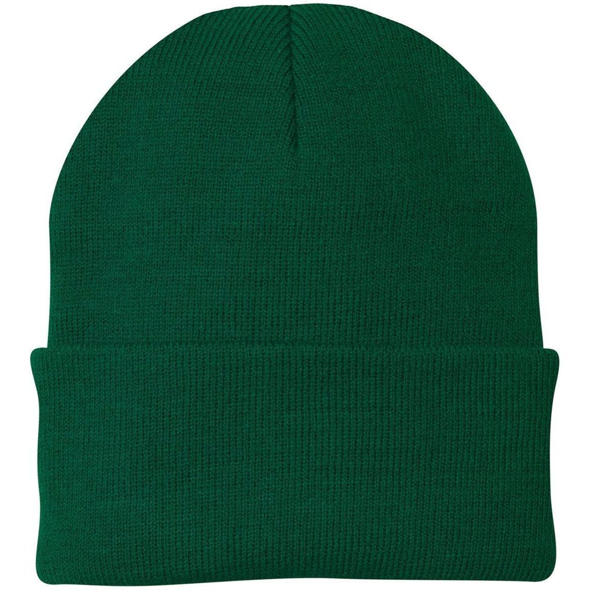 no-logo Port & Company Knit Cap-Headwear-Port & Company-Athletic Green-Thread Logic