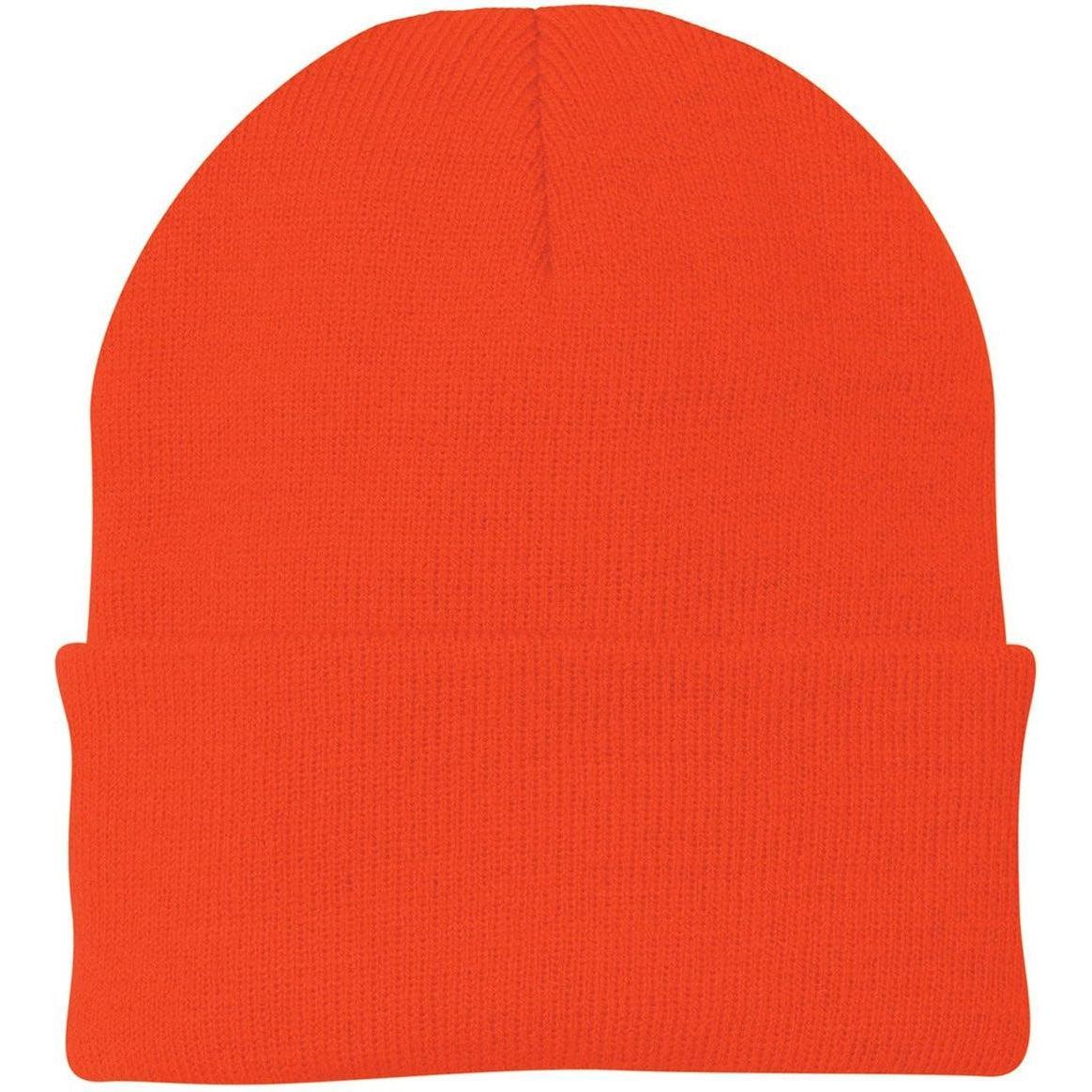 no-logo Port & Company Knit Cap-Headwear-Port & Company-Athletic Orange-Thread Logic
