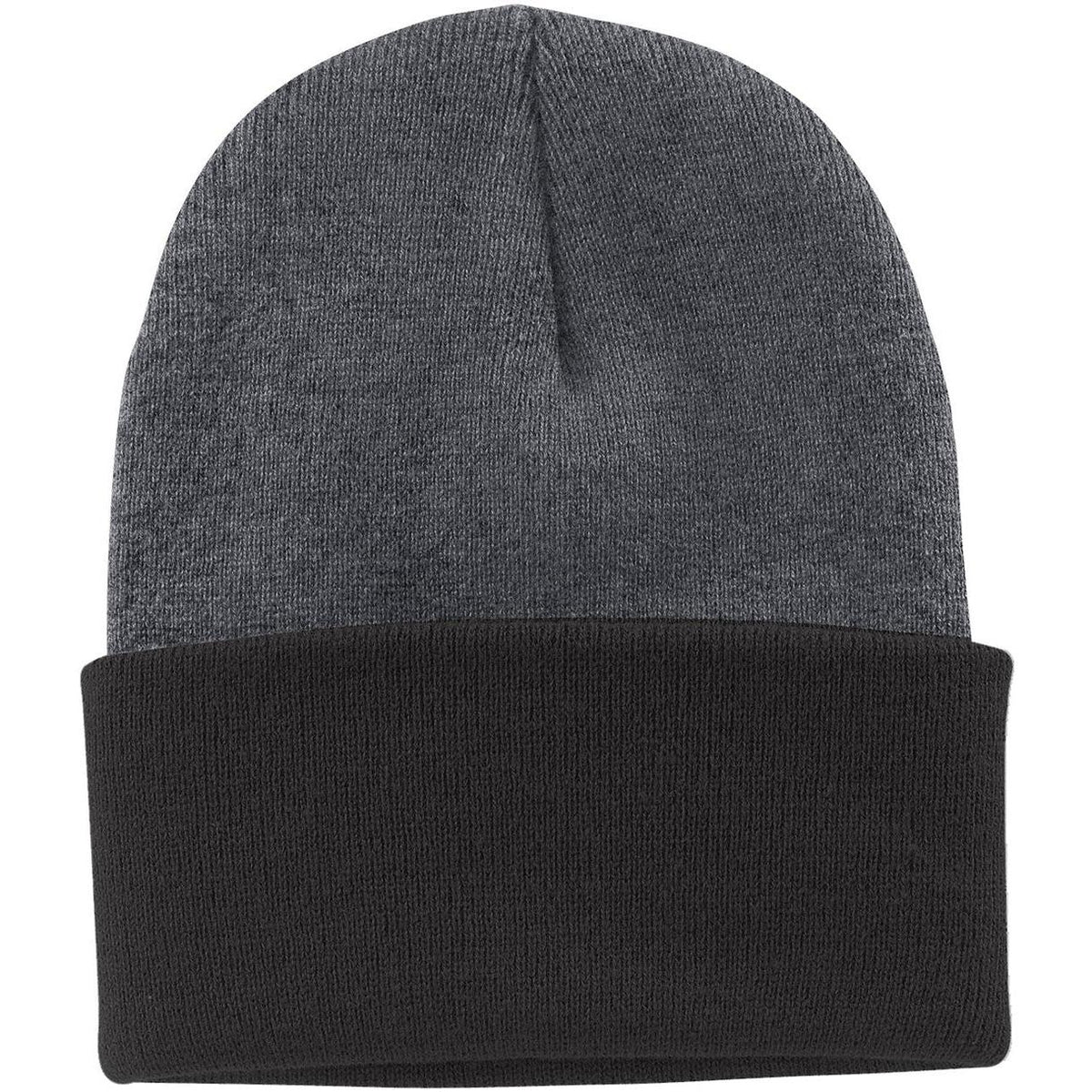 no-logo Port & Company Knit Cap-Headwear-Port & Company-Athletic Oxford/Black-Thread Logic