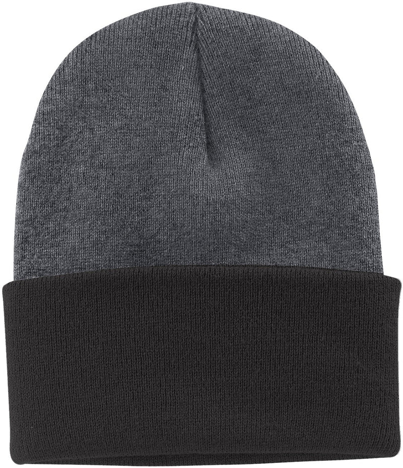 Port & Company Knit Cap-Regular-Port & Company-Athletic Oxford/Black-Thread Logic