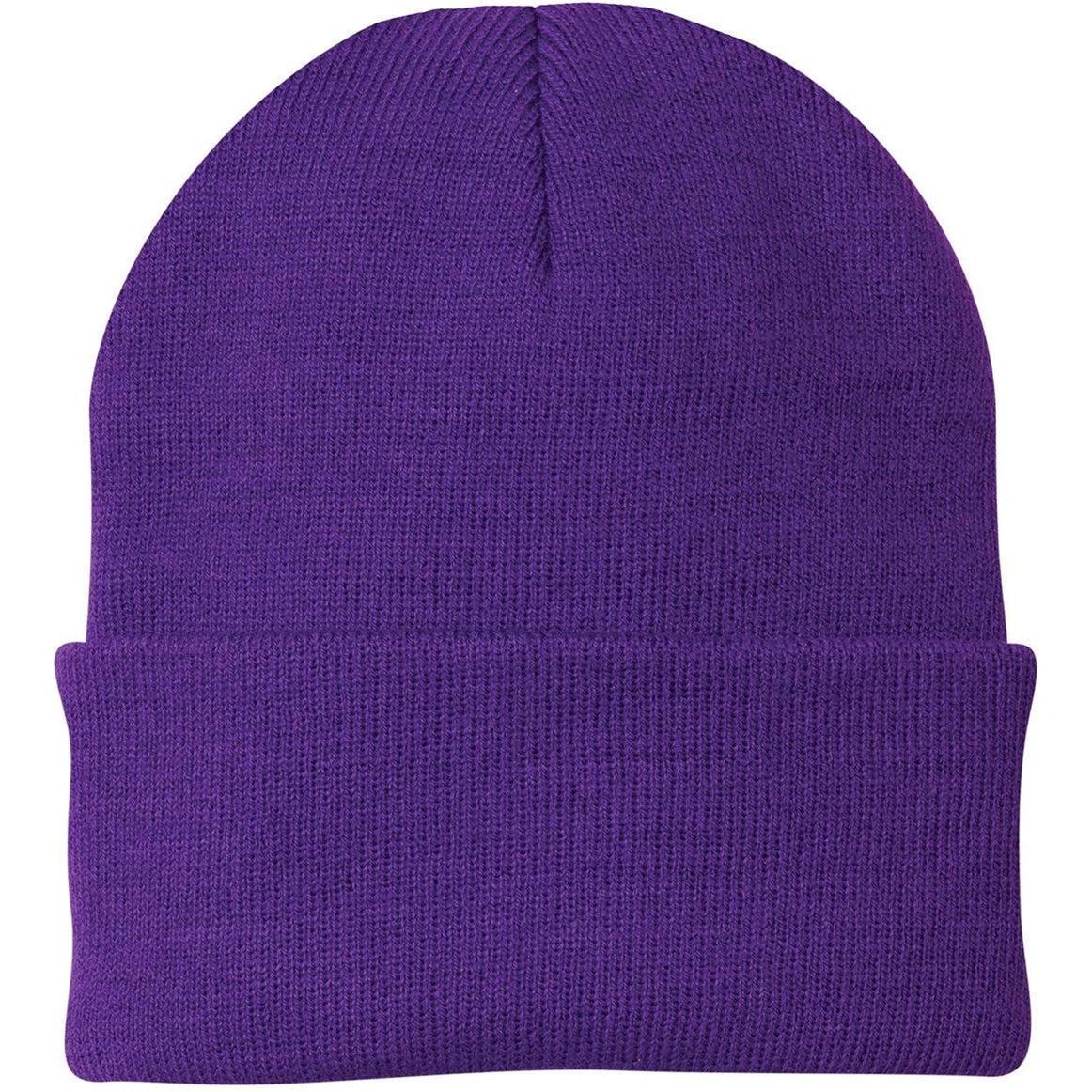 no-logo Port & Company Knit Cap-Headwear-Port & Company-Athletic Purple-Thread Logic
