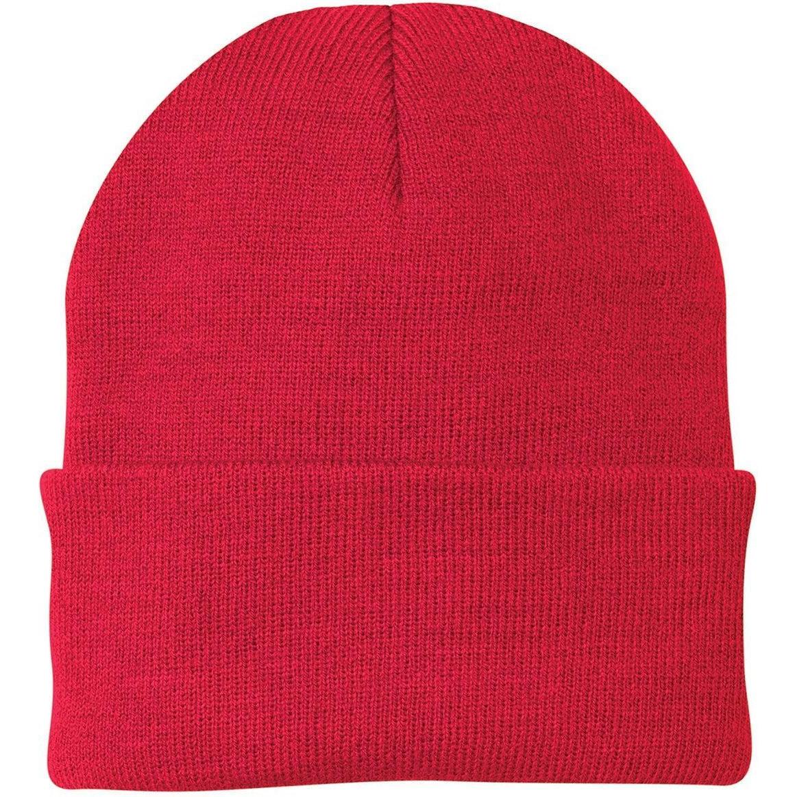 no-logo Port & Company Knit Cap-Headwear-Port & Company-Athletic Red-Thread Logic
