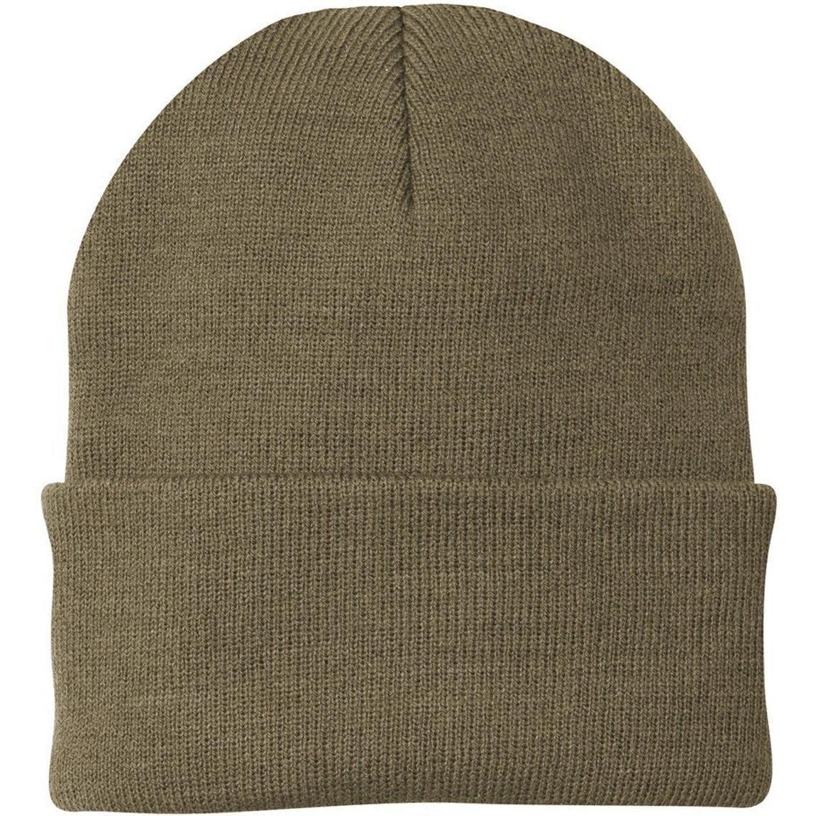 no-logo Port & Company Knit Cap-Headwear-Port & Company-Coyote Brown-Thread Logic