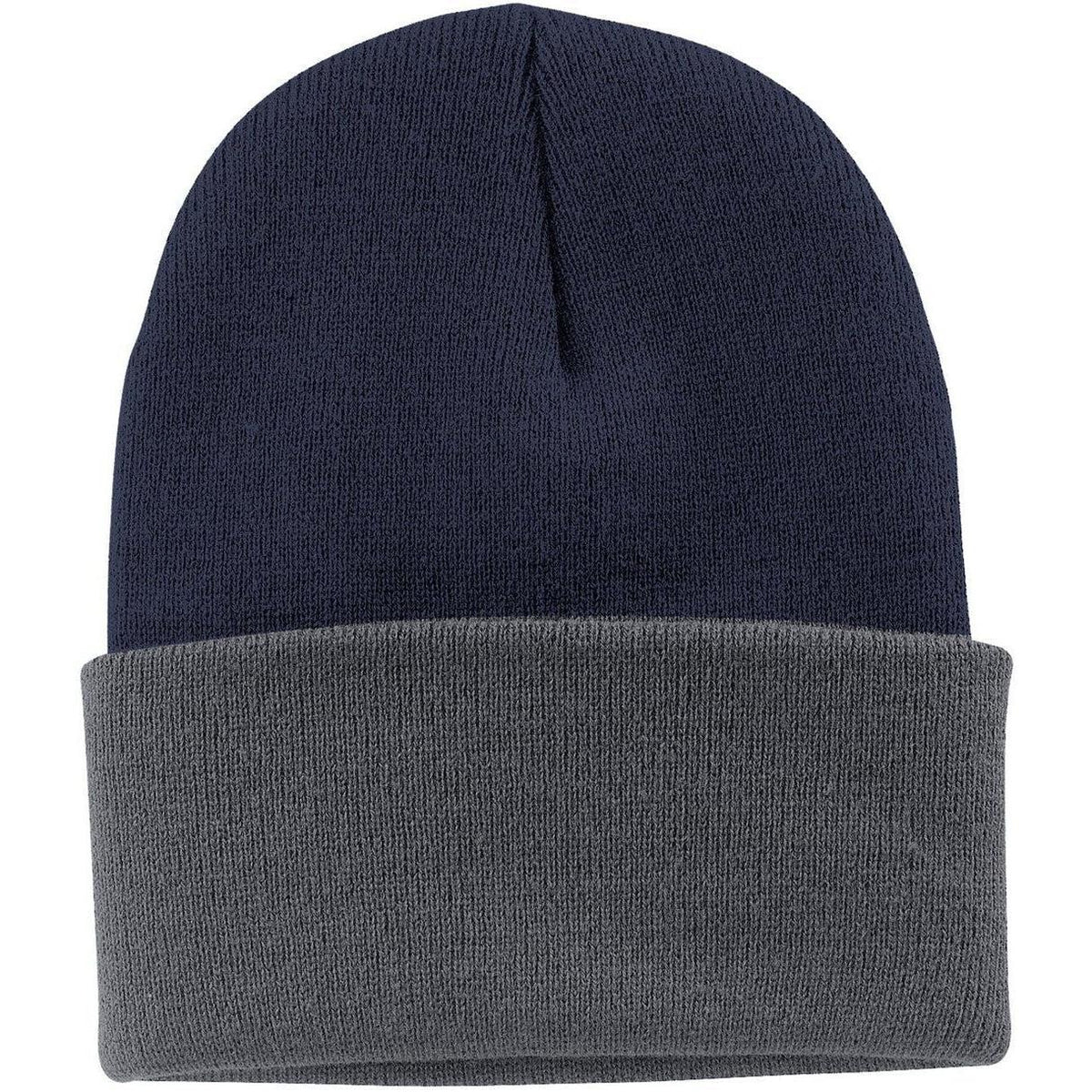 no-logo Port & Company Knit Cap-Headwear-Port & Company-Navy/Athletic Oxford-Thread Logic