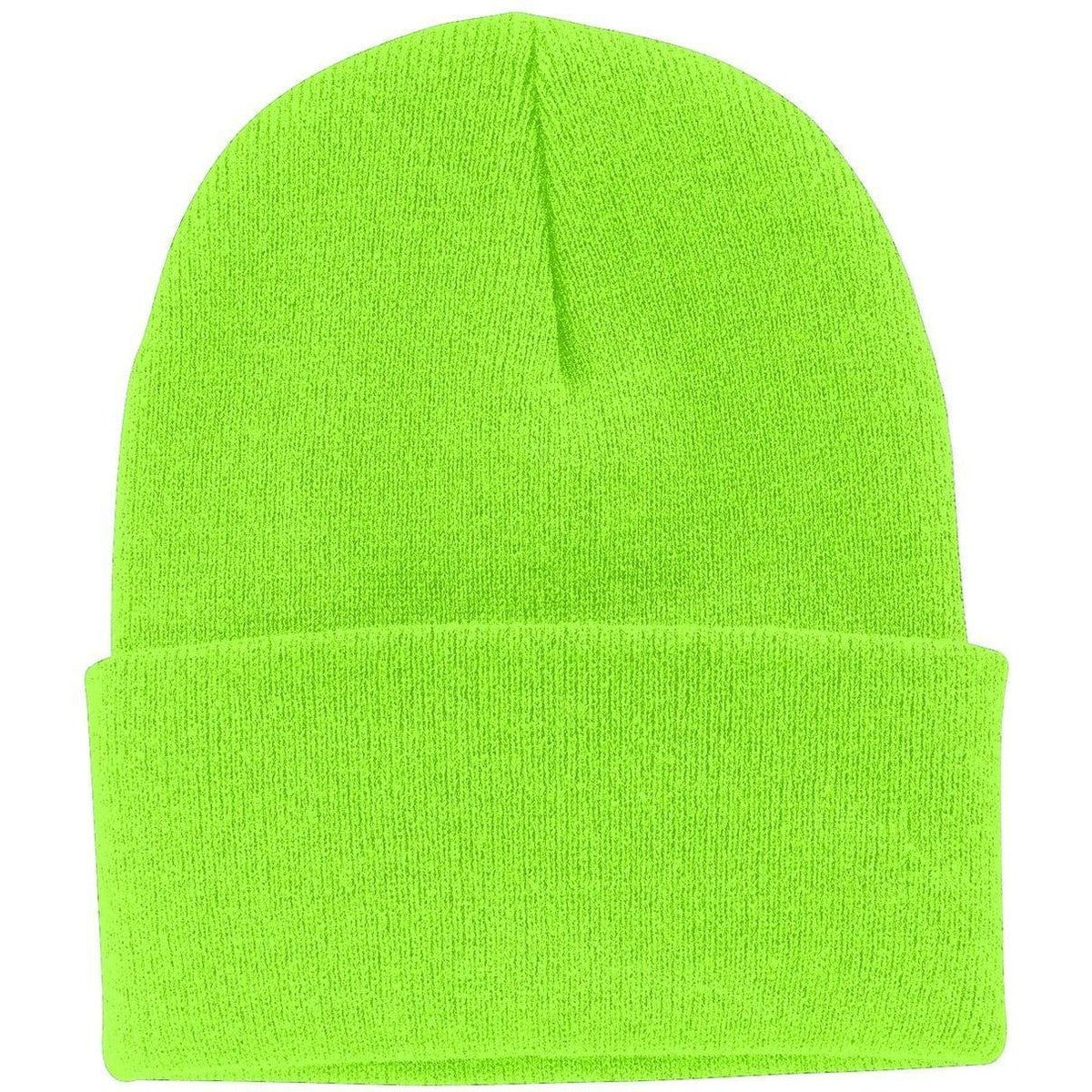 no-logo Port & Company Knit Cap-Headwear-Port & Company-Neon Green-Thread Logic