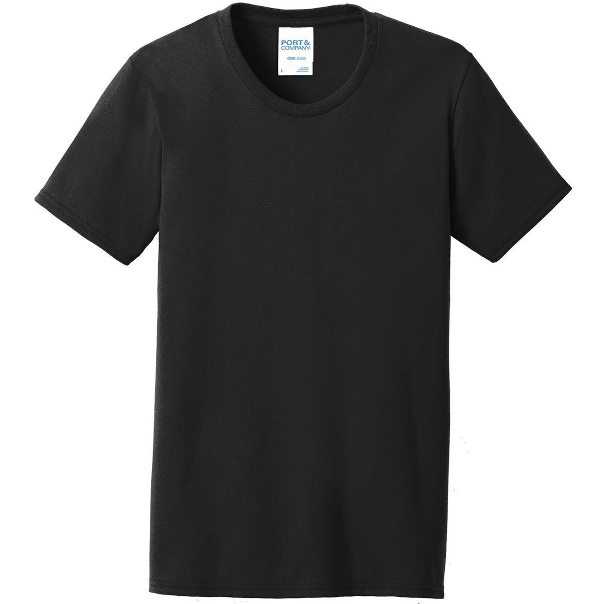 no-logo Port & Company Women's 50/50 T-Shirt-Polos-Port & Company-Jet Black-XS-Thread Logic