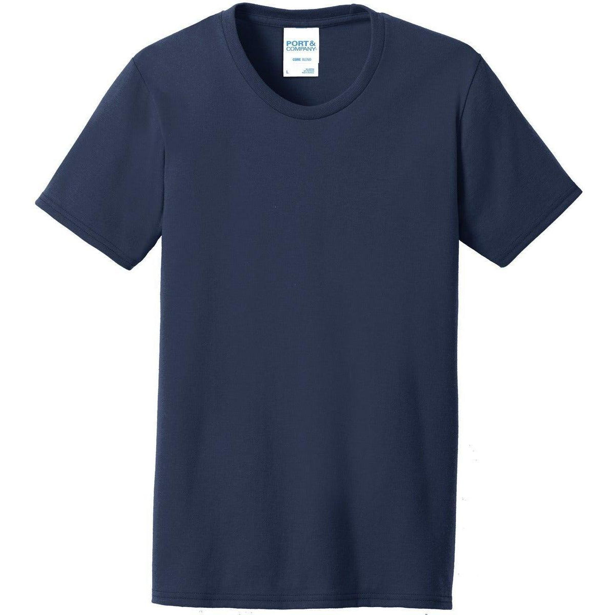 no-logo Port & Company Women's 50/50 T-Shirt-Polos-Port & Company-Navy-XS-Thread Logic