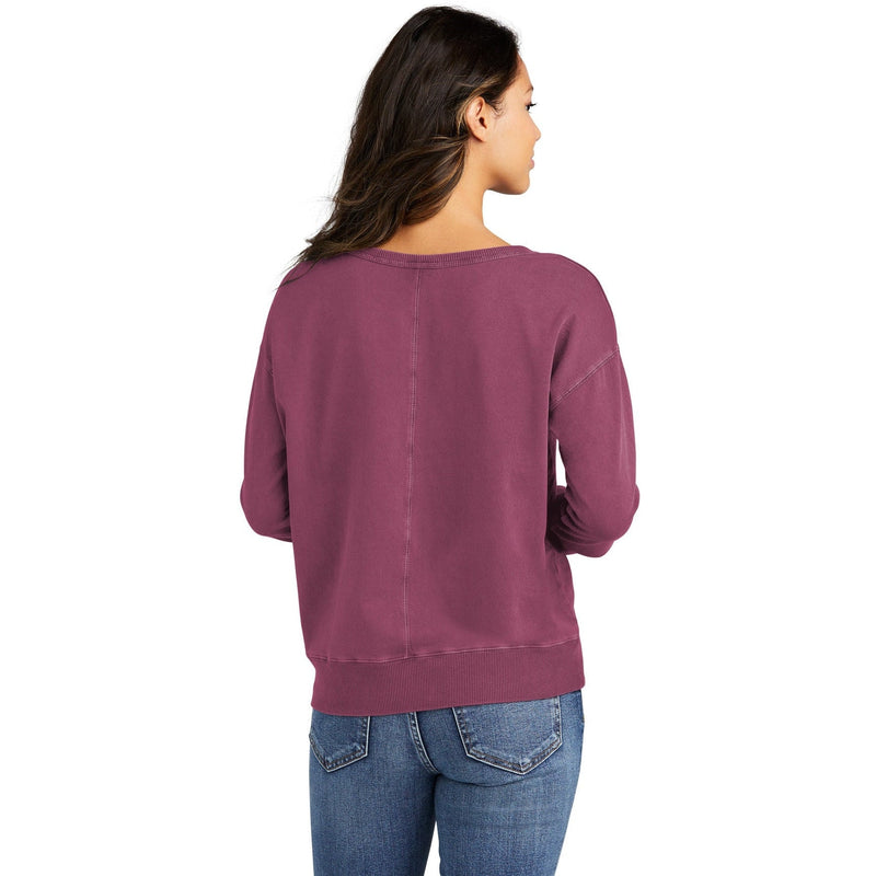 no-logo Port & Company Ladies Beach Wash Garment-Dyed V-Neck Sweatshirt-Apparel-Port & Company-Thread Logic