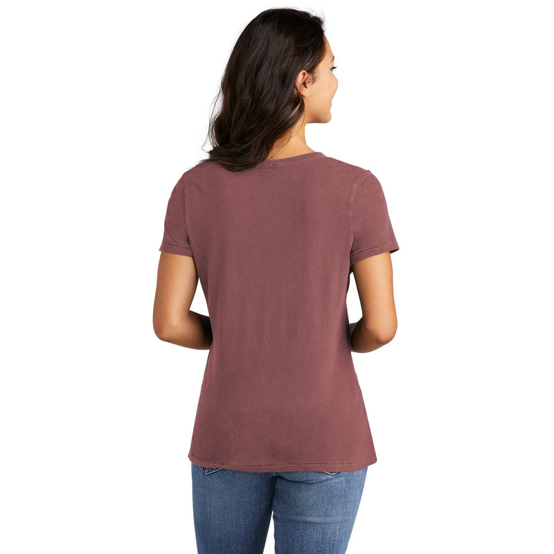 no-logo Port & Company Ladies Beach Wash Garment-Dyed V-Neck Tee-Apparel-Port & Company-Thread Logic