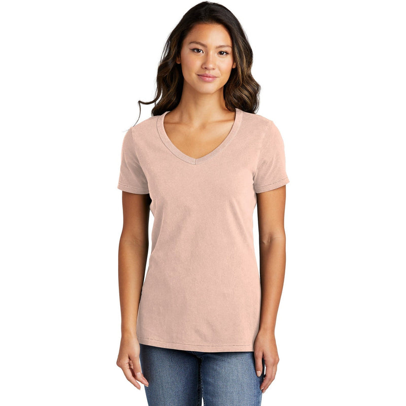 no-logo Port & Company Ladies Beach Wash Garment-Dyed V-Neck Tee-Apparel-Port & Company-Thread Logic