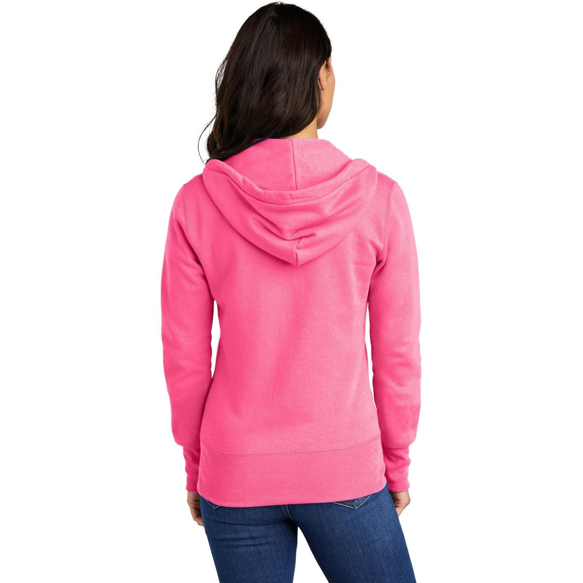 no-logo Port & Company Ladies Core Fleece Full-Zip Hooded Sweatshirt-Regular-Port & Company-Thread Logic