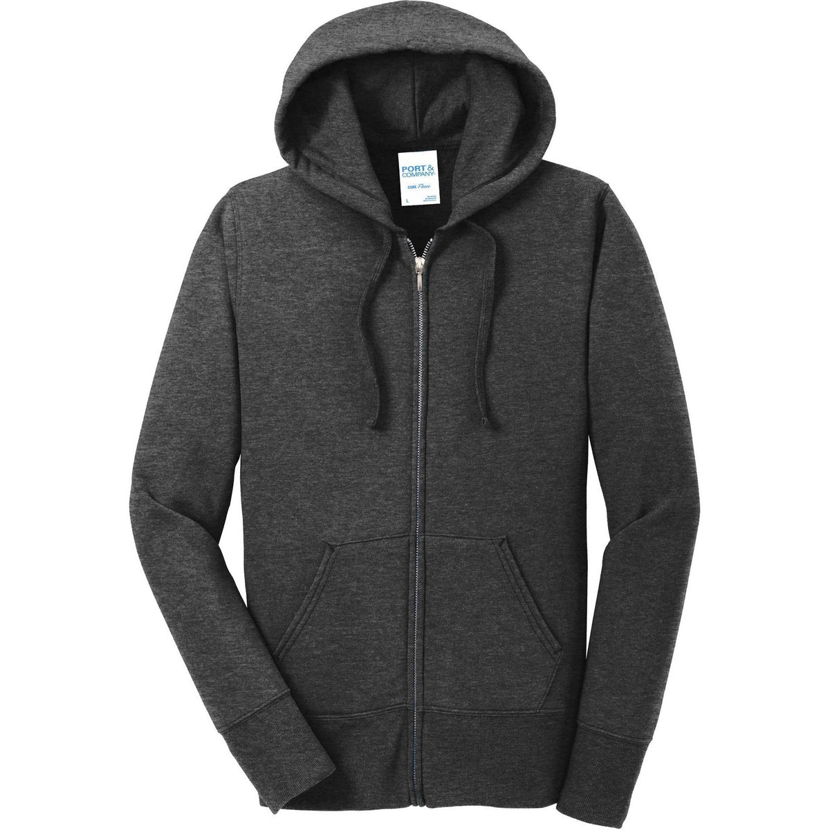 no-logo Port & Company Ladies Core Fleece Full-Zip Hooded Sweatshirt
