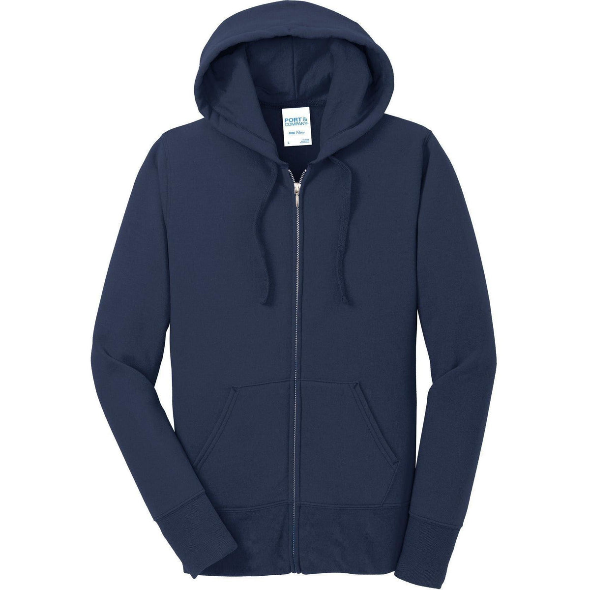 no-logo Port & Company Ladies Core Fleece Full-Zip Hooded Sweatshirt