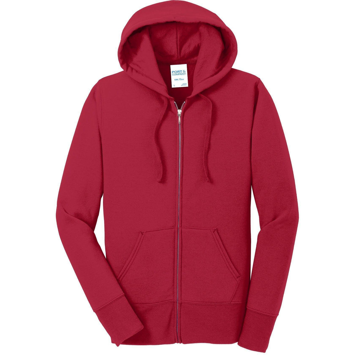 no-logo Port & Company Ladies Core Fleece Full-Zip Hooded Sweatshirt