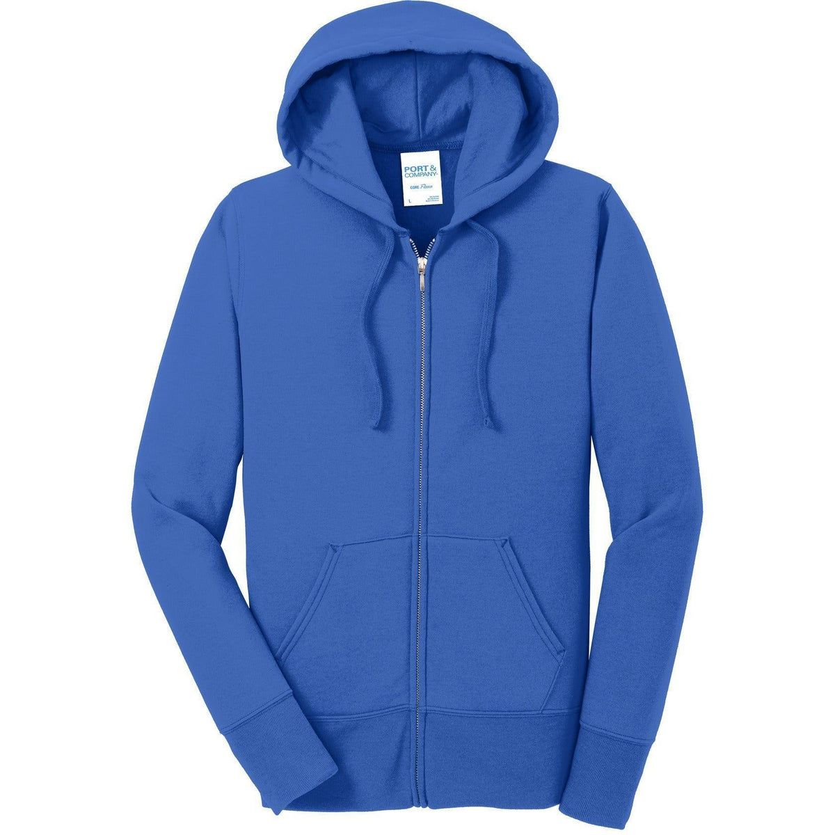no-logo Port & Company Ladies Core Fleece Full-Zip Hooded Sweatshirt