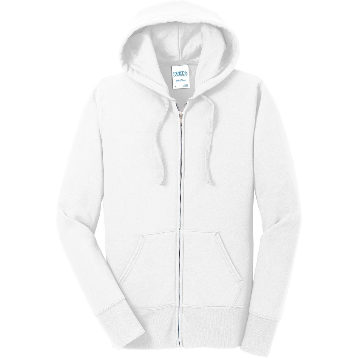 no-logo Port & Company Ladies Core Fleece Full-Zip Hooded Sweatshirt