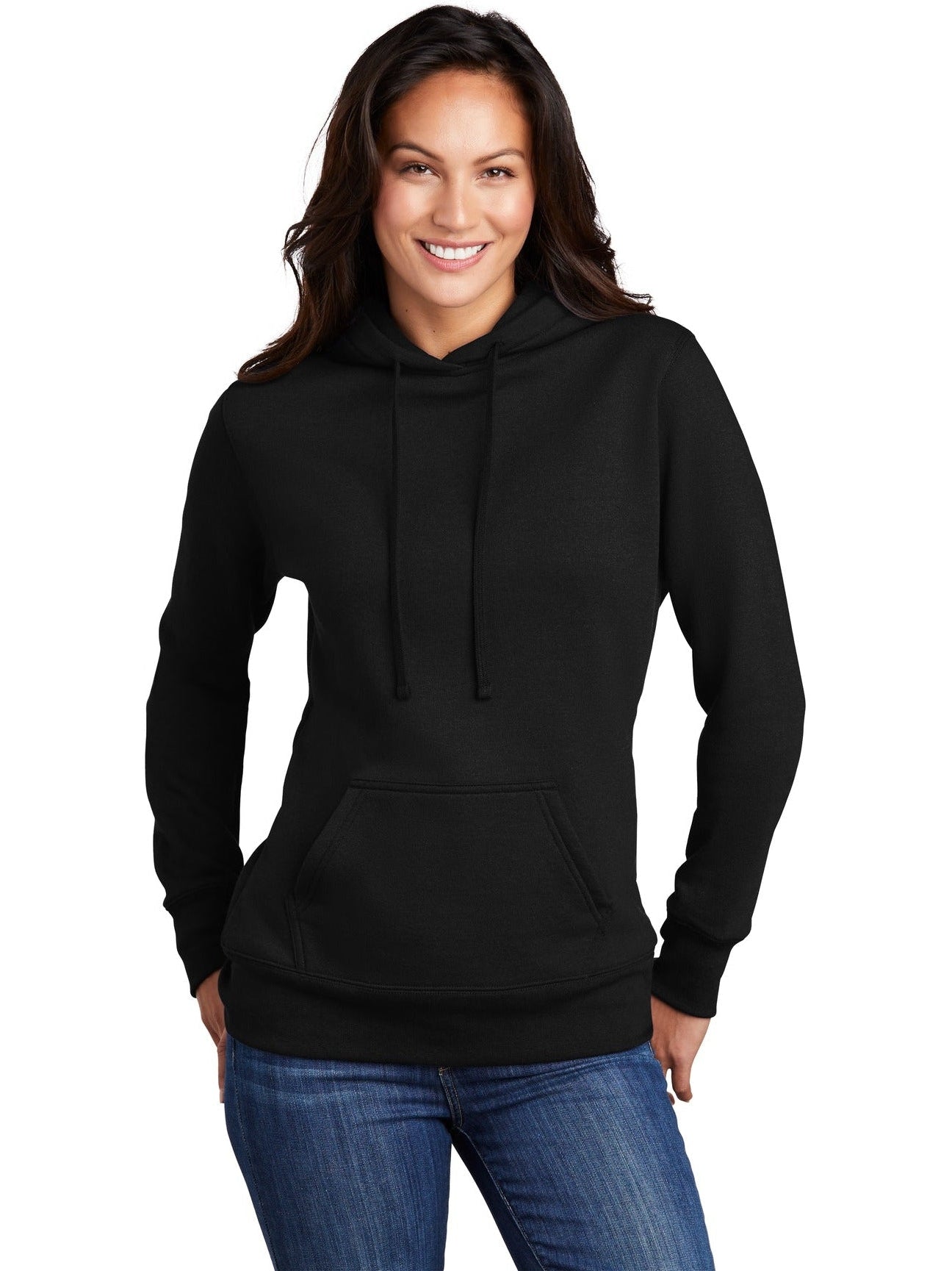 no-logo Port & Company Ladies Core Fleece Pullover Hooded Sweatshirt-Regular-Port & Company-Thread Logic